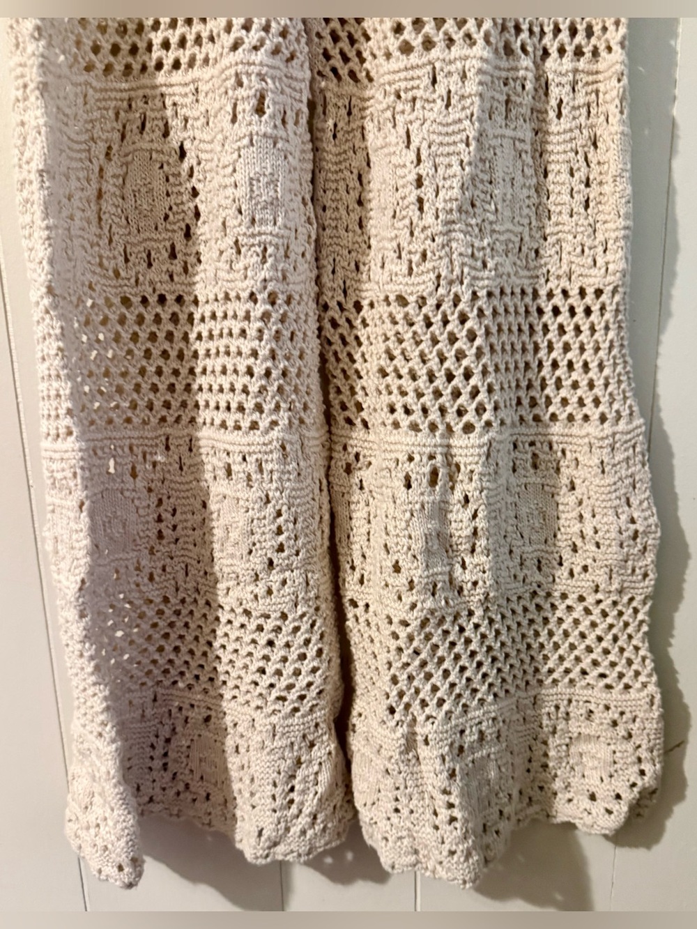 Aerie Cream Crochet Wide Leg Cover Up Pants High Waisted Boho Beach S - Picture 4 of 7